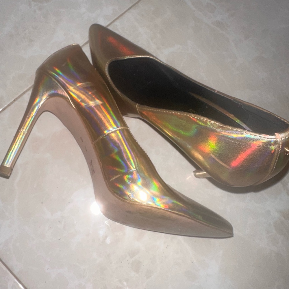 Holographic Gold Stiletto Heels